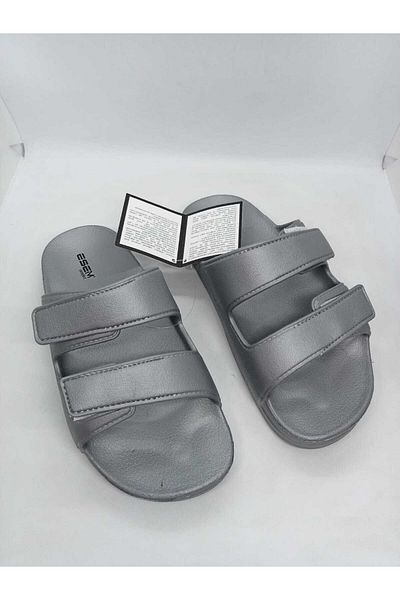 Esem Unisex Gray Double Velcro Slippers
