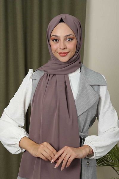 Trablus Hijab Women's Luxury Medina Silk Shawl Mink
