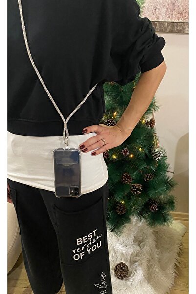 Beilys BEILYS i حزام هاتف فضي مرصع بالجواهر بطول 130 سم.+1 جهاز هدية