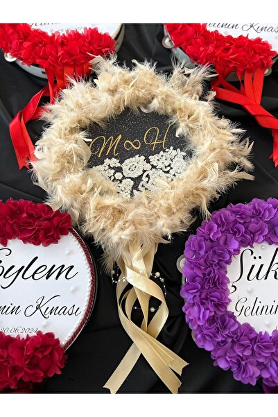 TAN EVENT 30 cm Gold Gelin Defi,Kapuçino Gelin Defi,Gold Gelin Tefi,İsimli Go...