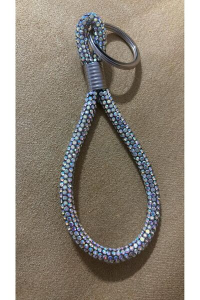 Beilys Silver Keychain Car Home Key Chain with Stones Sparkle Shining Janjan