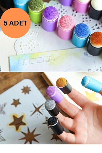 Mona Craftist 5 Adet Parmak Boya Süngeri Boya Dağıtma Süngeri Yüz Boya Süngeri Scrapbook Bullet Journal