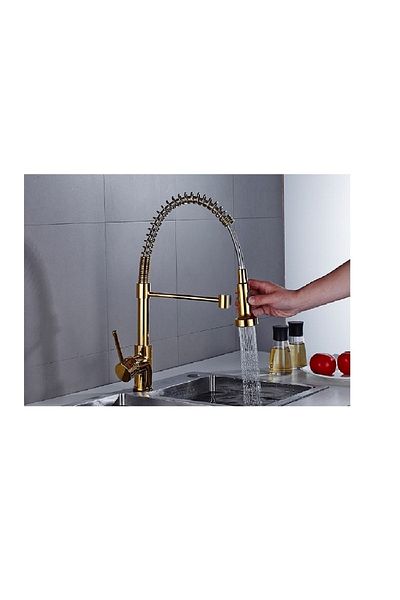 OEM Kitchen Sink Faucet with Spiral and Sprinkler New Model Gold Color Imported