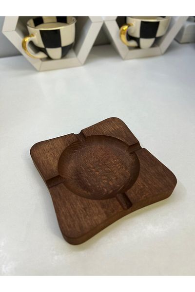 HBS Art Design HBS Art Design - Ashtray Dark Colored Wooden Handmade Beech