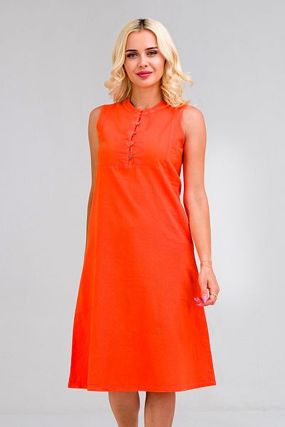 Bold & Young Rochie de damă din bumbac - Jumătate cu plachetă, nasturi, fără mâneci, design subțire, cu guler și buzunare predominante