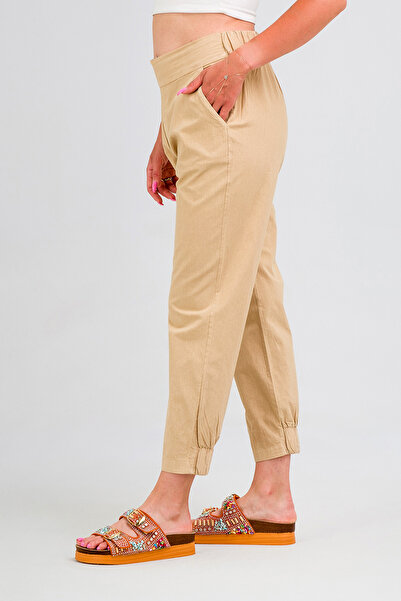 Bold & Young Cotton Women's Trousers - Elastic Waist and Legs, Relaxed Fit