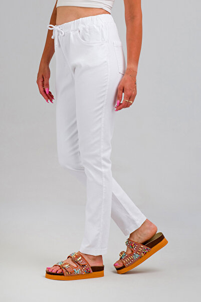 Bold & Young Power Lycra Elastic Waist Women's Trousers - Corded