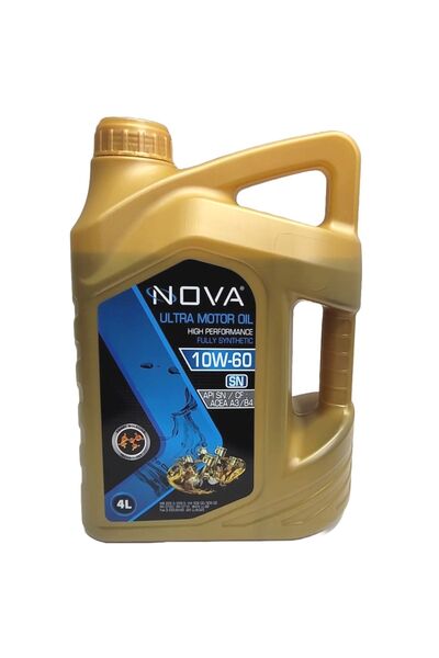 Nova 10w-60 4 Litre Tam Sentetik Performans Motor Yağı - Apı: Sn, Acea: A3-b4
