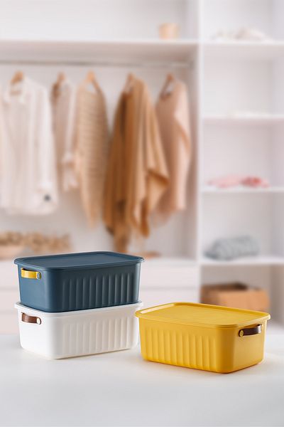 LIUWA 10 Lt Capacity 3 PCS Storage Box Mix - Organizer and Decorative Storage Box