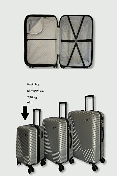 TRENDLESS Nuovo Abs Suitcase - Pyramid Model Locked Travel Suitcase Suitcase Cabin Size Gray