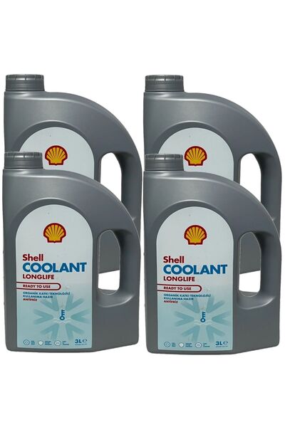 SHELL Coolant LongLife Kırmızı Hazır Antifriz 3 Litre -37 C (4 Adet)