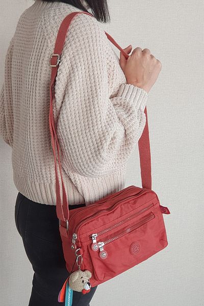 DUOMİNO Geantă de umăr cu curea încrucișată reglabilă cu mai multe buzunare pentru femei 24x16cm și breloc