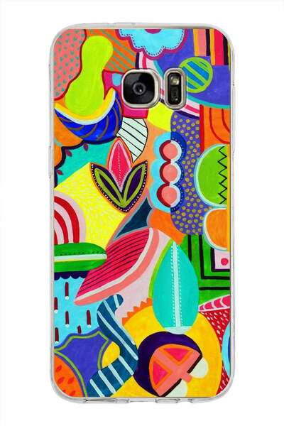 PrintiFy حافظة شفافة مطبوعة مقاس 1 ملم بألوان ريترو 6 متوافقة مع هاتف Samsung...