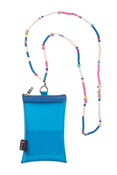Bakras Fimo Blue Transparent Beach Phone Bag with Bead Strap - Patented Design