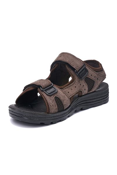 Nstil Casual Brown Color Ανατομικά θαλάσσια σανδάλια για άνδρες και γυναίκες - με ρυθμιζόμενη σόλα και λεπτομέρεια Velcro 037-337