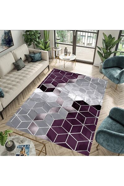 evim concept Renkli Salon Halısı, Geometrik Desen Salon Halısı, Kaymaz Halı, ...