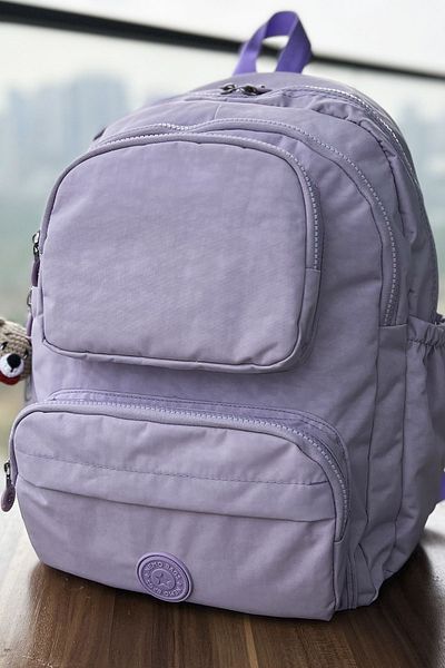 FCSTORE School Bag Unisex Lilac Medium Size Waterproof Clinker Fabric Travel Laptop Bag Waterproof