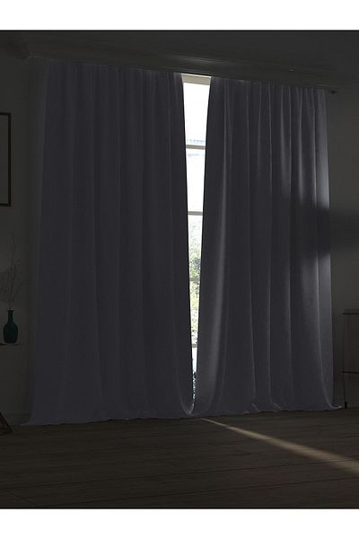 Demor Home High Quality Gray Blackout Background Curtain Extrafor Drawstring Single Wing