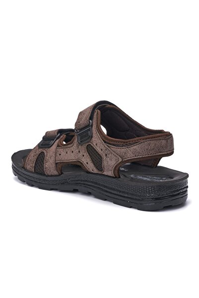 Nstil Casual Brown Color Anatomical Sea Sandals for Men and Women - Adjustable Sole and Velcro Detail 037-337