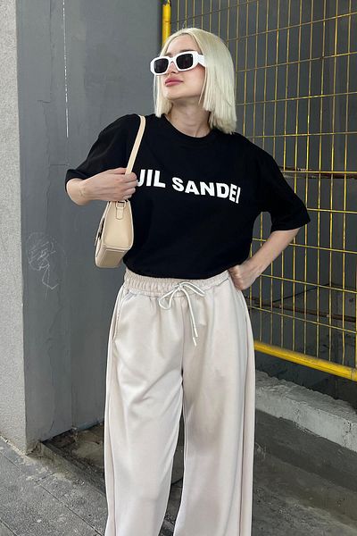 Madmext Oversize černé tričko Crew Neck - MG2126