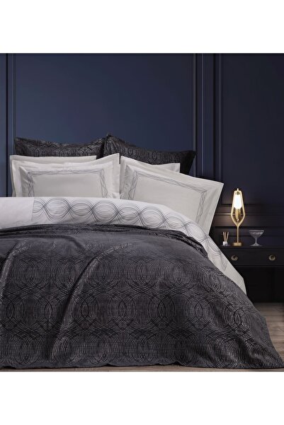 Bella Home طقم زفاف مطرز من 7 قطع - قطن عضوي 100% - مع العلبة الأصلية