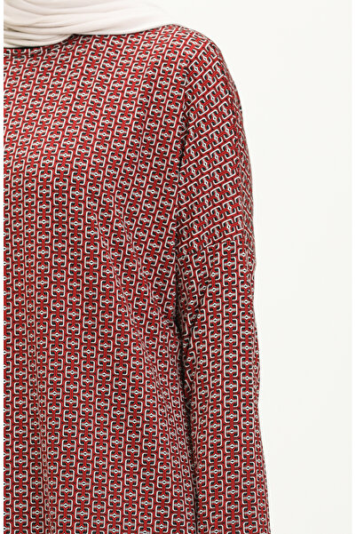 sefamerve Bat Sleeve Patterned Tunic