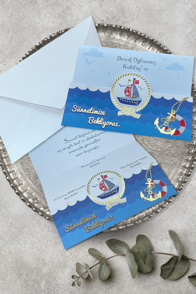 Cem Davetiye Sünnet Davetiyesi 1193 (100 Adet) Baskı Dahil