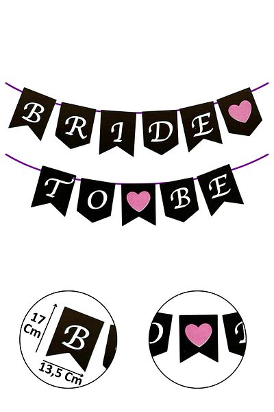 Huzur Party Store Veda Party Concept - Bride To Be 2 Meter Banner Banner, Στολίδι με γραμμένο γράμμα Προμήθειες για μέλλον νύφη