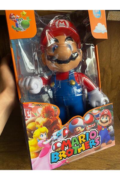 scntoys SÜPER MARİO OYUNCAK 30CM SESLİ IŞIKLI BÜYÜK BOY ELLERİ KAFASI HAREKET...