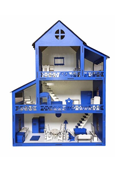 BELİNAY ÇOCUK DÜNYASI مسرح خشبي 80 سم 36 قطعة الاسم الأزرق مكتوب