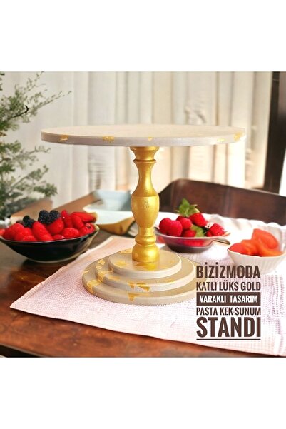 bizizmoda Cake Stand Wooden Leg Folded Presentation Serving Stand Cake Cake S...