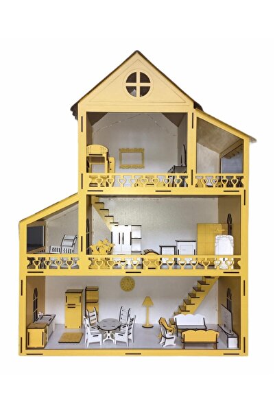 BELİNAY ÇOCUK DÜNYASI مسرح خشبي 80 سم 36 قطعة اسم أصفر مكتوب