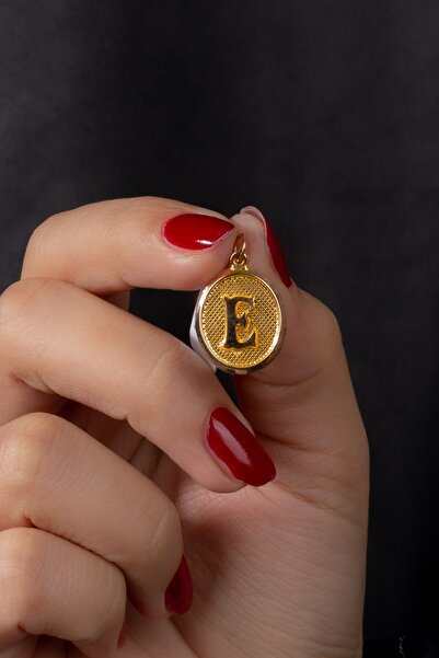 MÜCEVHER SARAYI 14 Ayar Altın E Harfi Plaka Kolye Ucu