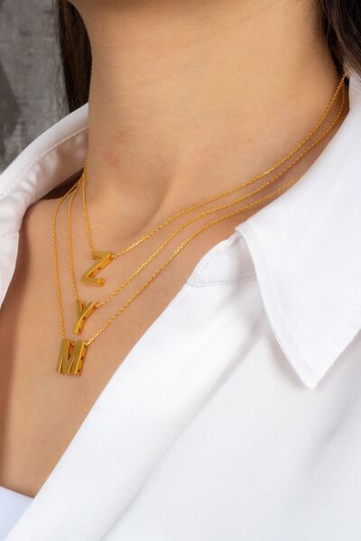 MÜCEVHER SARAYI 22 Ayar Altın 3 Boyutlu Buyuk K Harfi Kolye