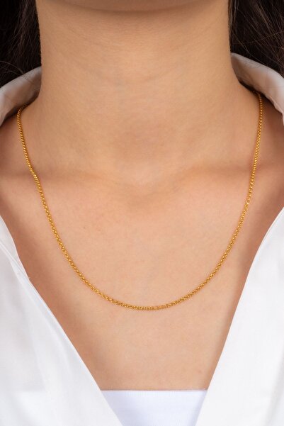 MÜCEVHER SARAYI 22 Ayar Altın Yuvarlak Halka Kolye Zinciri