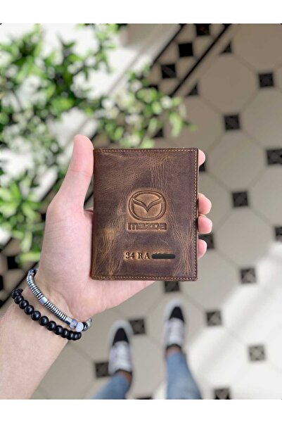 MAZDA Vehicle Compatible VISSO 1904 Genuine Leather Vehicle License Case Customized Bag for Name Male Female Model
