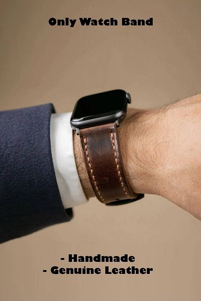 CONOCER Apple Watch 38-40-41mm - Real Leather Handmade and Cord Strap Compatible