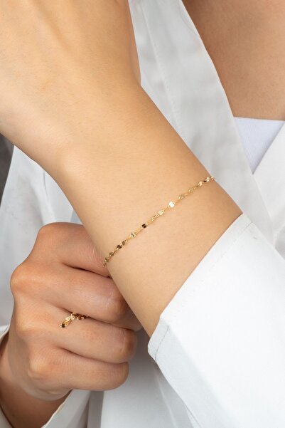 MÜCEVHER SARAYI 14 Ayar Altın Aynalı Bileklik