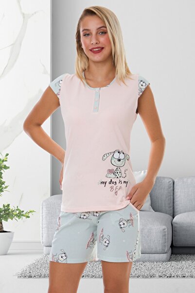 Bella Linda Set pijama damă cu pantaloni scurți din bumbac