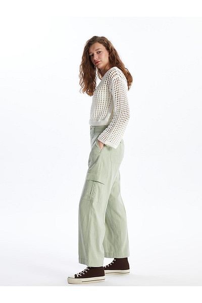 LC Waikiki XSIDE Women - ίσιο λινό μείγμα ελαστικό παντελόνι μέσης
