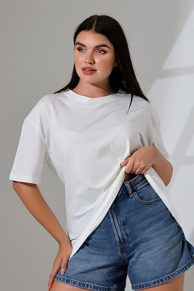 Endies Μπλουζάκι Compact Crew Neck Oversize - 100% Βαμβάκι Χτενισμένο Βαμβάκι 21752 ECRU