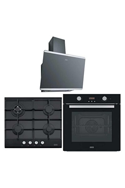Franke Siyah Ankastre Set (FPJ 615 V BK/SS - FHNG 604 BK - FSL 86 H BK)