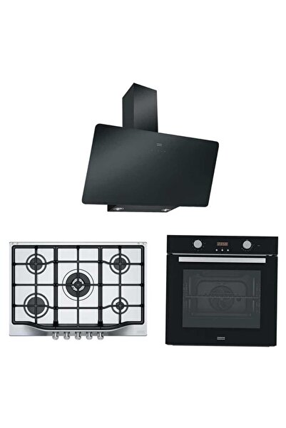 Franke Siyah-inox Ankastre Set (FPJ 915 V BK A - FHTL 755 TC XS DÜZ - FSL 86 ...