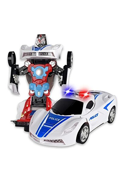 Brother Toys Transformers Robota Dönüşen Işıklı, Sesli, Sensörlü Oyuncak Polis Arabası Ferrari Model