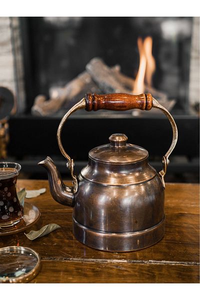 Bakır Concept COPPER COOKER MODERN MODEL WOODEN HANDLE OXIDE COLOR