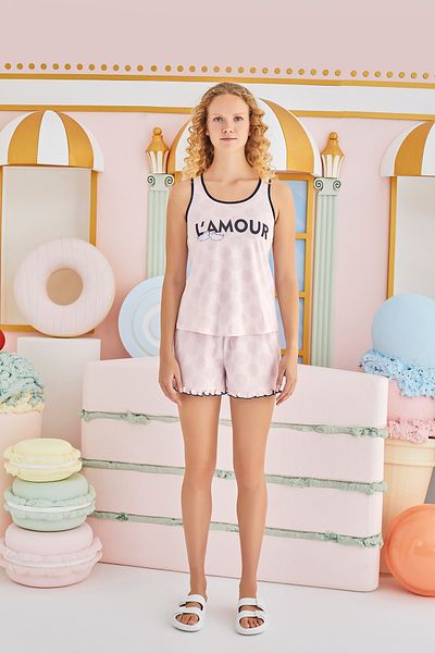 Sevim 15658 Set pantaloni scurți imprimați model