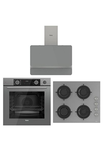 Ferre Fryart Steam Gri Set (D082 GRİ DAVLUMBAZ -CS208 GR IOCAK- XE64CPR FRYART STEAM GRİ FIRIN)