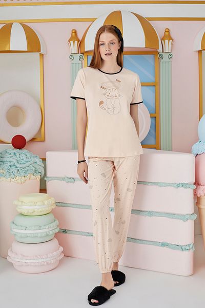 Sevim 15723 Model - Printed Comfortable Pajama Set
