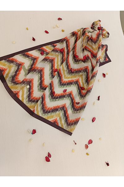 Akel Pyramid Patterned Cotton Shawl - Size 75x185