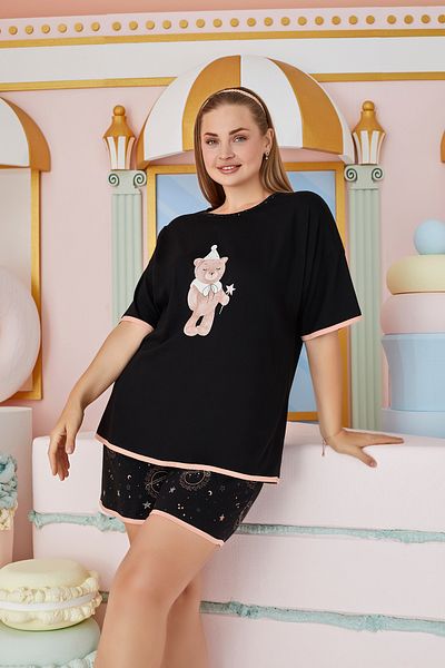 Sevim 15641 Model - Printed Oversize Shorts Set